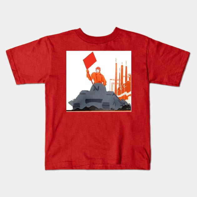 Vintage Soviet Propaganda Image Kids T-Shirt by Starbase79